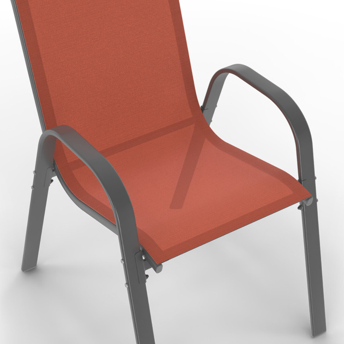 Chaises de jardin empilables textilène terracotta - lot de 6