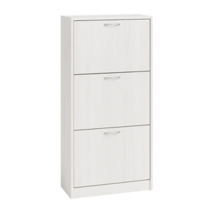 Scarpiera 3 ante salvaspazio in finitura rovere, mobile porta scarpe compatto fino a 18 paia, design moderno e funzionale, ideale per ingresso e corridoio, struttura resistente, facile da montare con istruzioni e accessori inclusi