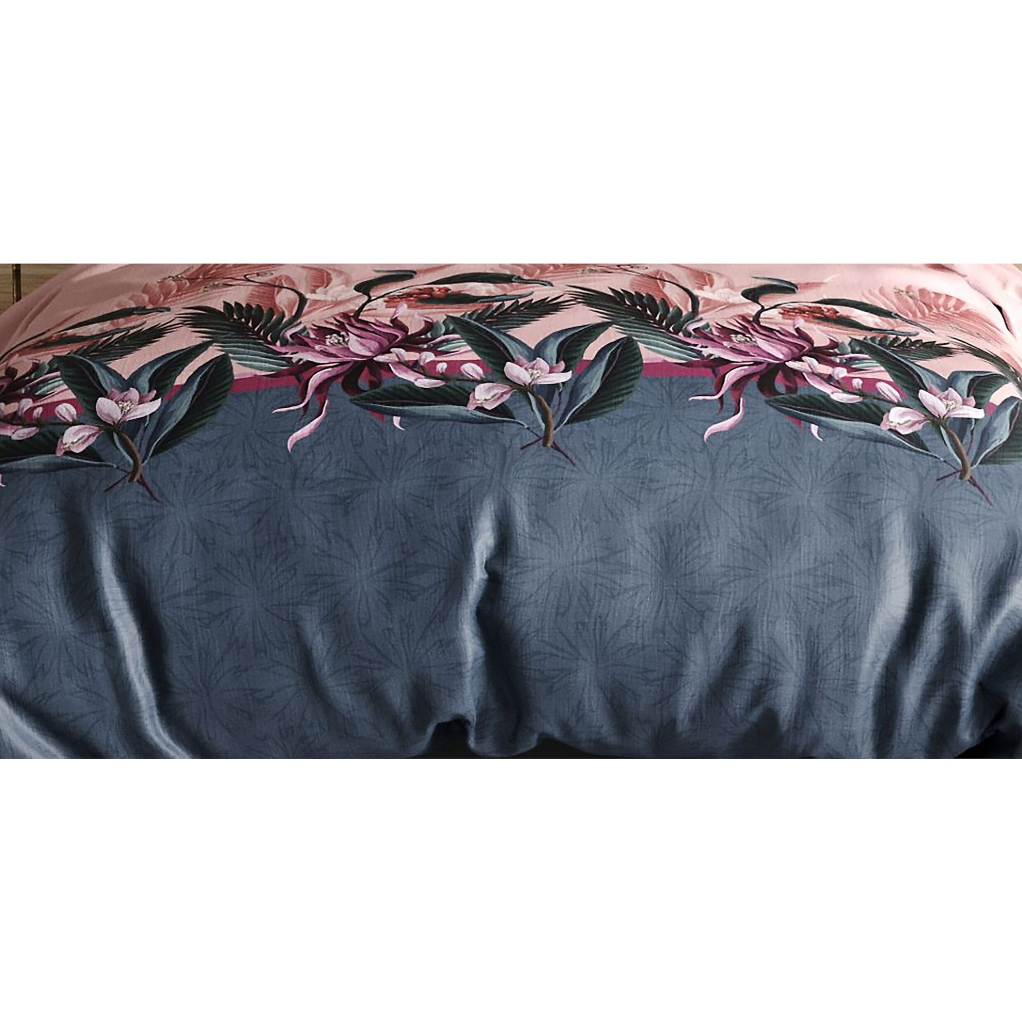 Parure housse de couette coton rose