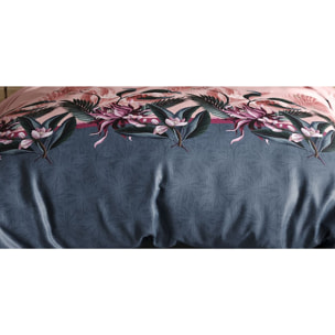 Parure housse de couette coton rose