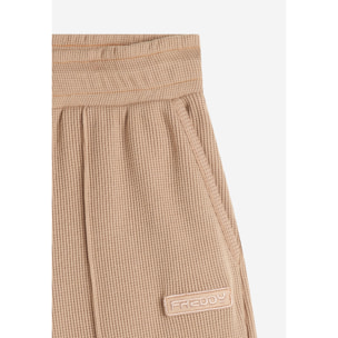 Pantaloni comfort fit da donna in tessuto jersey waffle