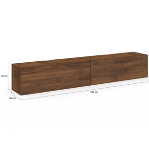 Meuble TV suspendu Michigan effet noyer L180cm