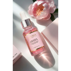 Aceite facial con brillo de pétalos de rosa