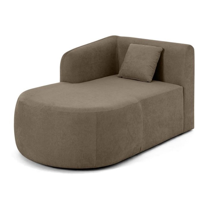 Ikare - module d'assise méridienne gauche - en tissu - Taupe