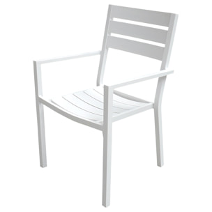 Salon de jardin VENEZIA extensible 132/264 en aluminium blanc - 10 places
