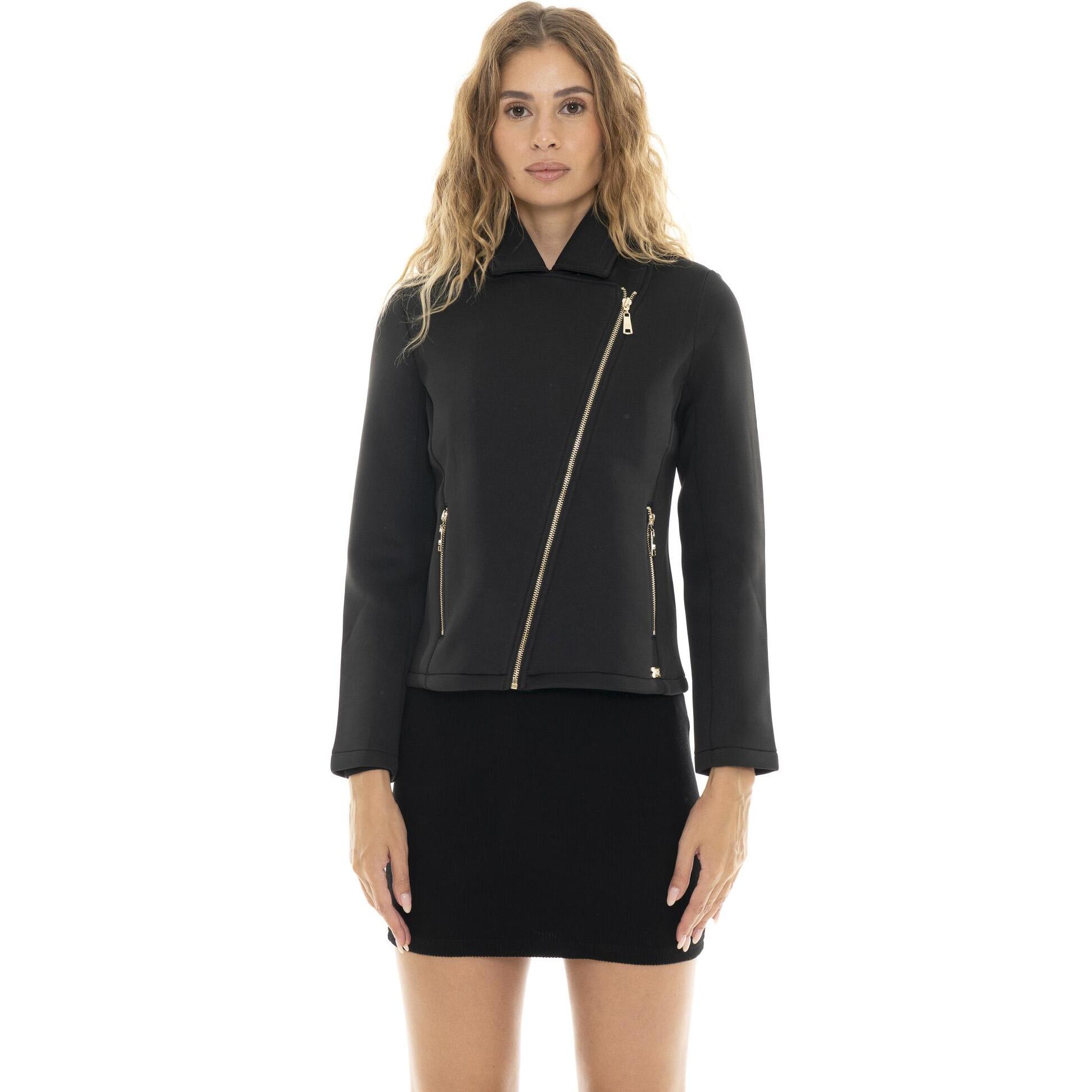 Giacca da donna in neoprene con zip asimmetrica "Authentic Gold"