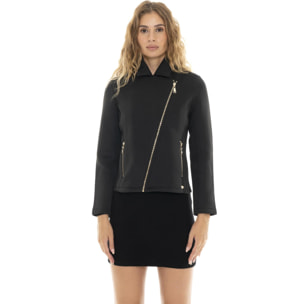 Giacca da donna in neoprene con zip asimmetrica "Authentic Gold"