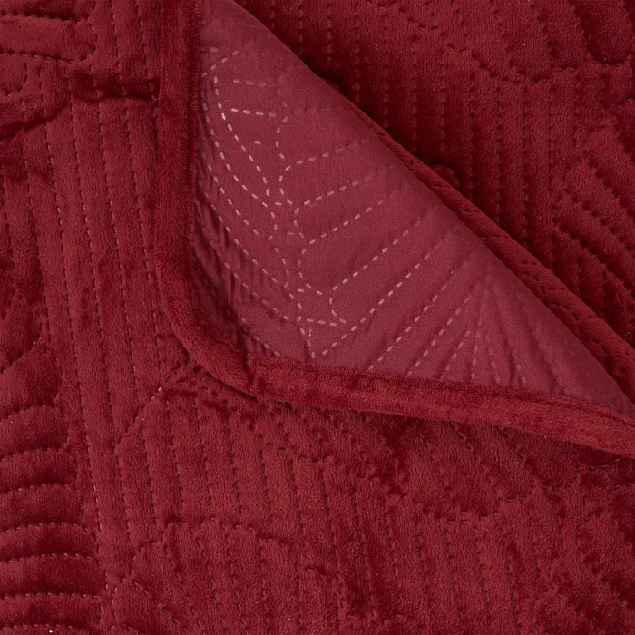 Dessus de lit Delia rouge grenat 260x240cm