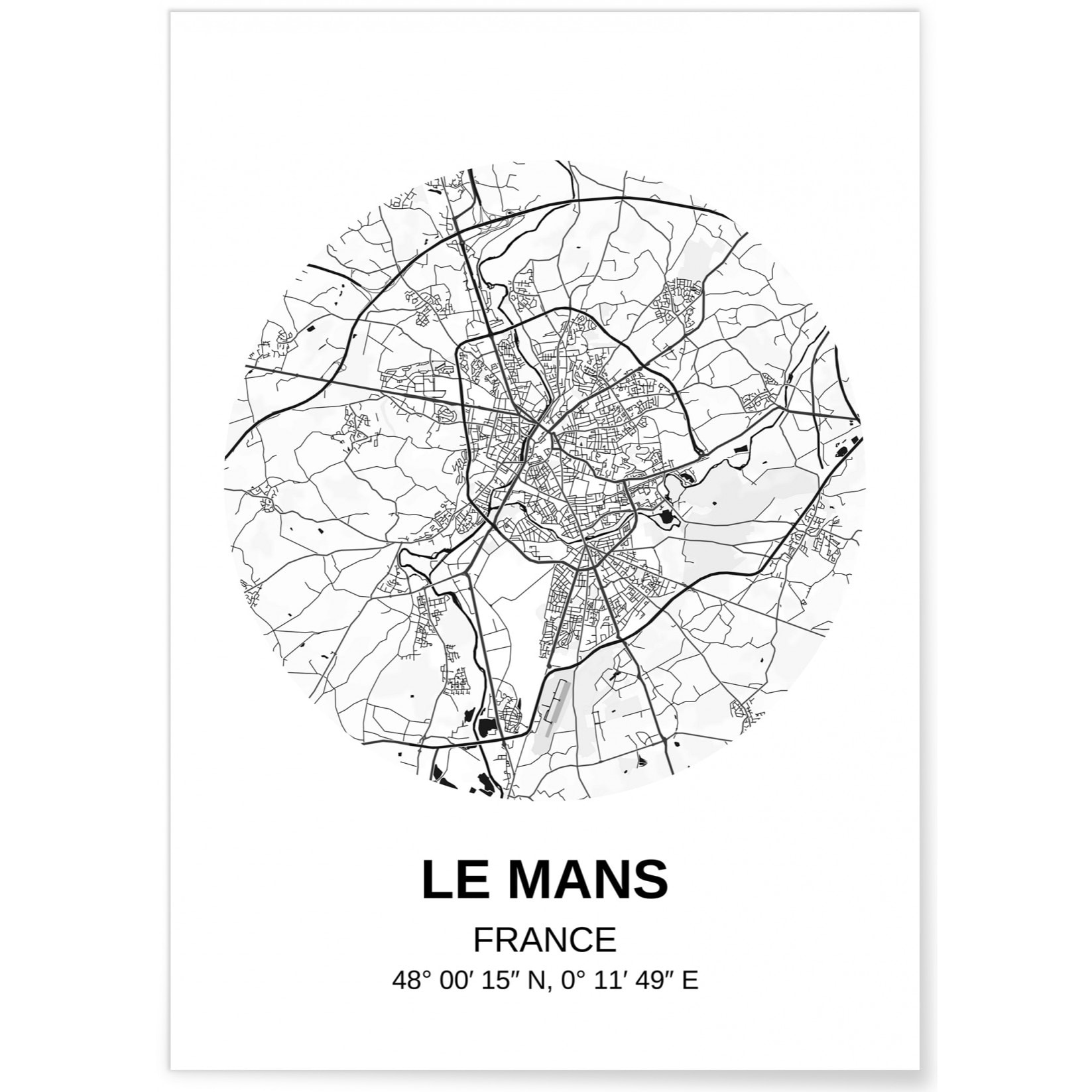 Affiche Carte Le Mans