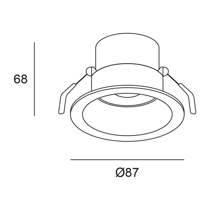 Forlight Mode - Foco LED Empotrable de Techo de 8 |7cm de Diámetro. Downlight Ojo de Buey LED 5.4W Blanco Cálido 3000K. Para Ag
