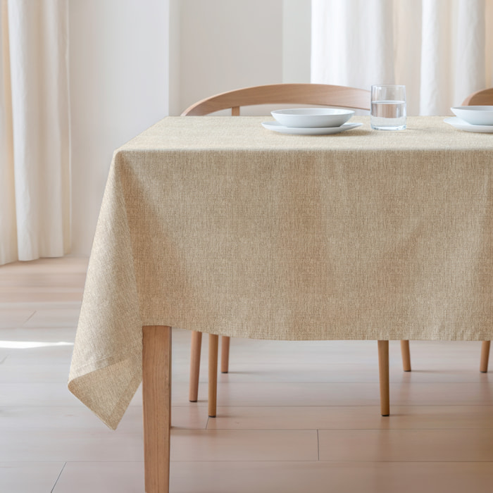 Nappe jacquard unie antitache INDRA BEIGE