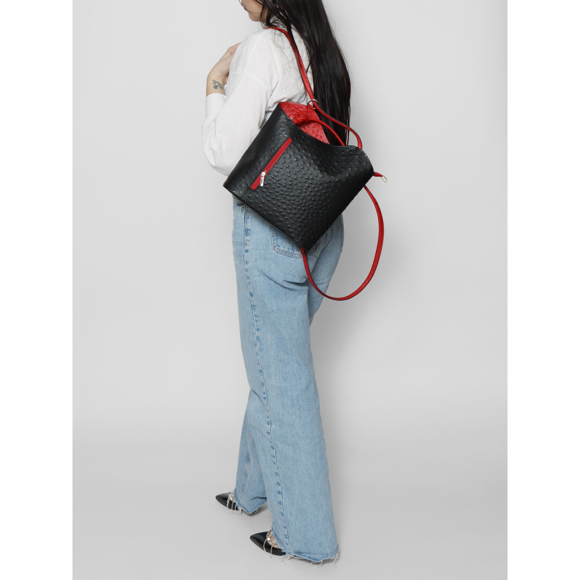 Zaino da donna in vera pelle - Modello Charlotte - 28.0 x 25.0 x 9.0 cm