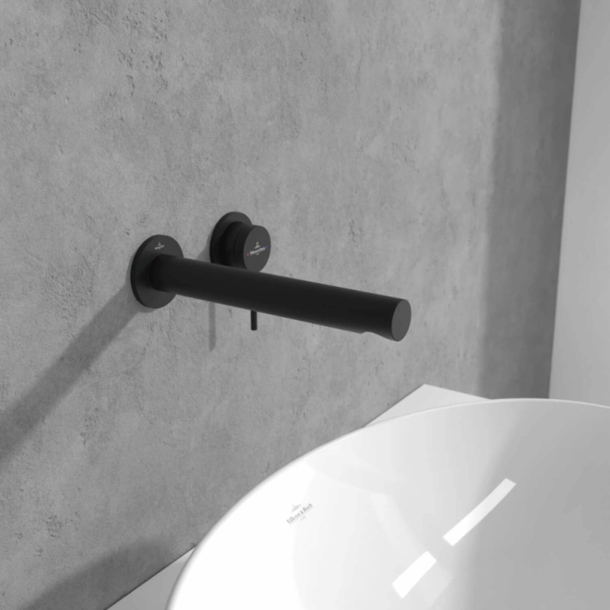Mitigeur lavabo mural Loop & Friends noir mat