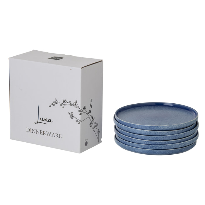 J-Line Assiette Luna - céramique - bleu - large