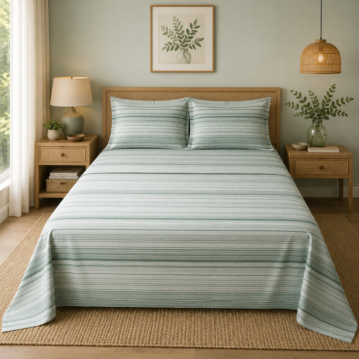 HERMET Completo Letto Matrimoniale in 100% Cotone_Roberta_Salvia