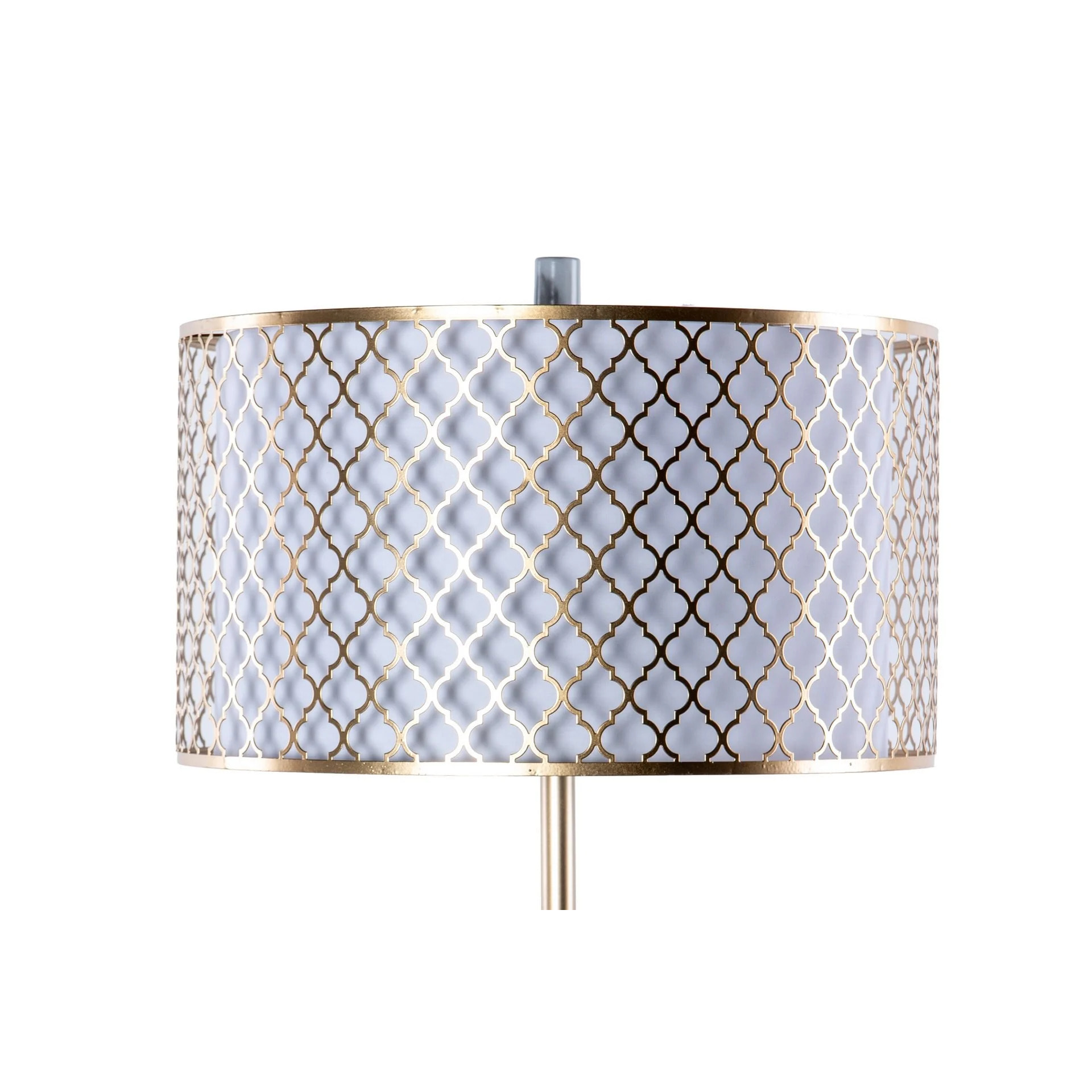 Lampara De Suelo Metal Dorada Blanca 40x40x165 Cm