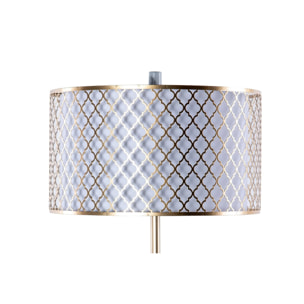 Lampara De Suelo Metal Dorada Blanca 40x40x165 Cm