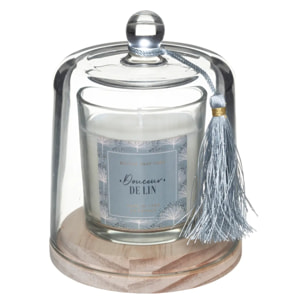 Bougie parfumée Loli 130g avec cloche verre douceur de lin