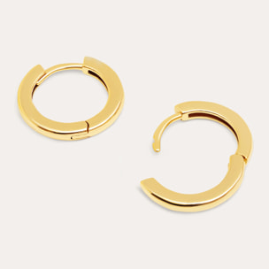 Pendientes Aro 10mm Plata Baño Oro