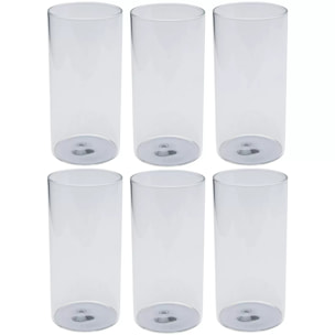 Verres hauts Electra argentés set de 6 Kare Design