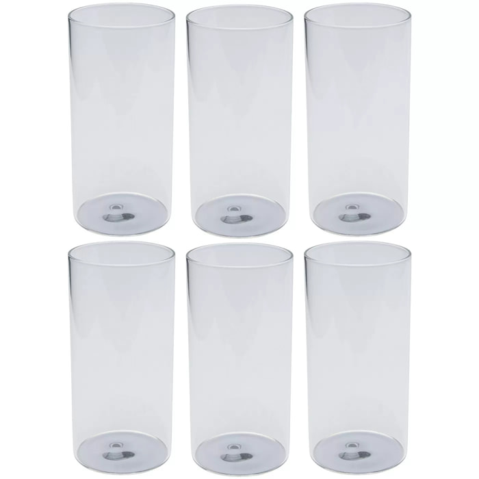 Verres hauts Electra argentés set de 6 Kare Design