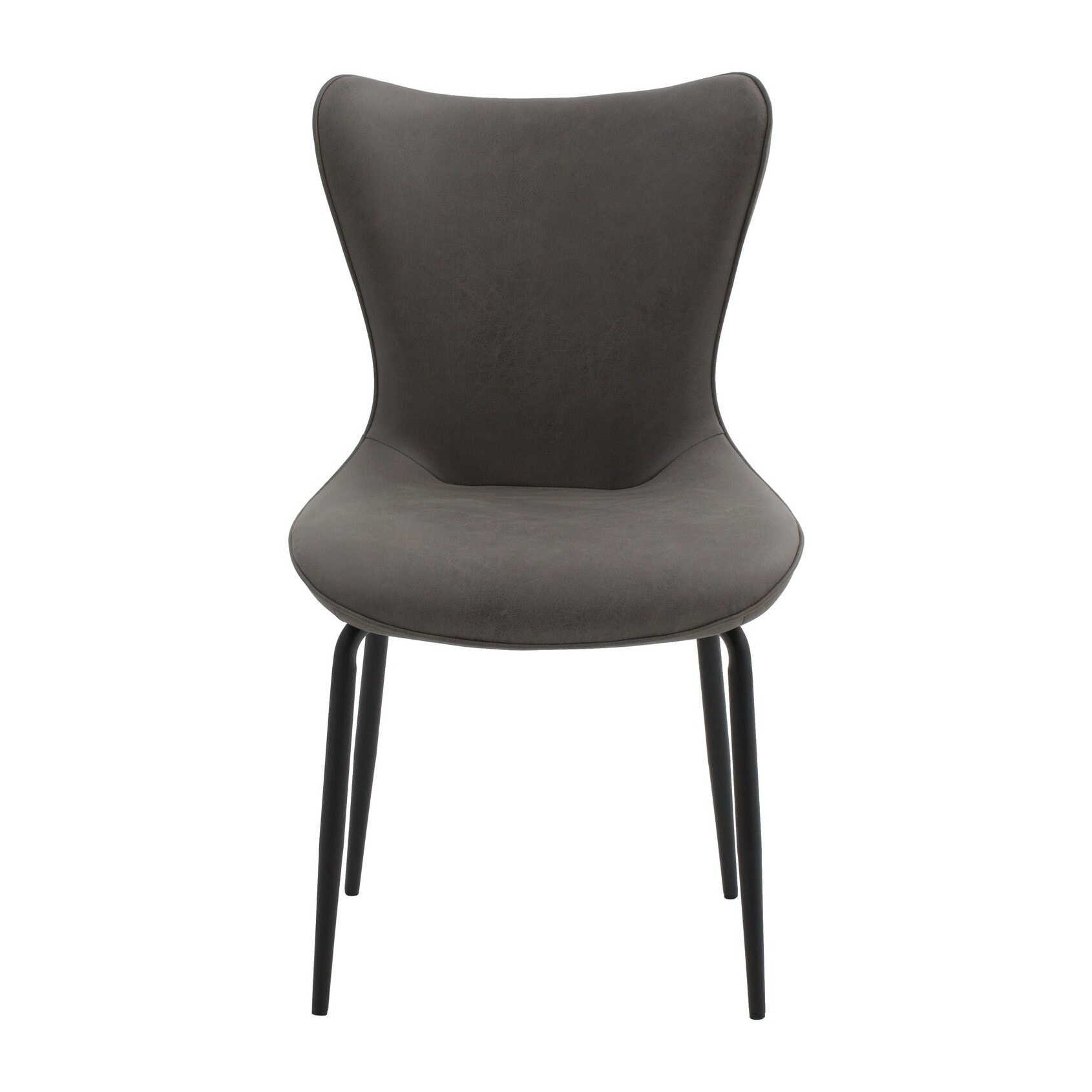 Set di 4 sedie BONDI BEACH in similpelle grigio e gambe in metallo nero