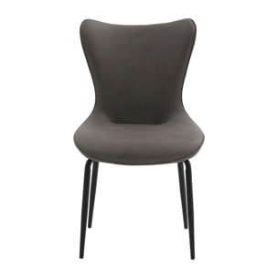 Set di 4 sedie BONDI BEACH in similpelle grigio e gambe in metallo nero