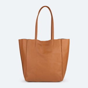 Bolso Shopper de Piel Vacuna Color Cuero | LOFT