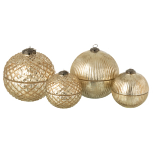 J-Line bougie parfumée Boule De Noël - verre - or - large - 2 pcs