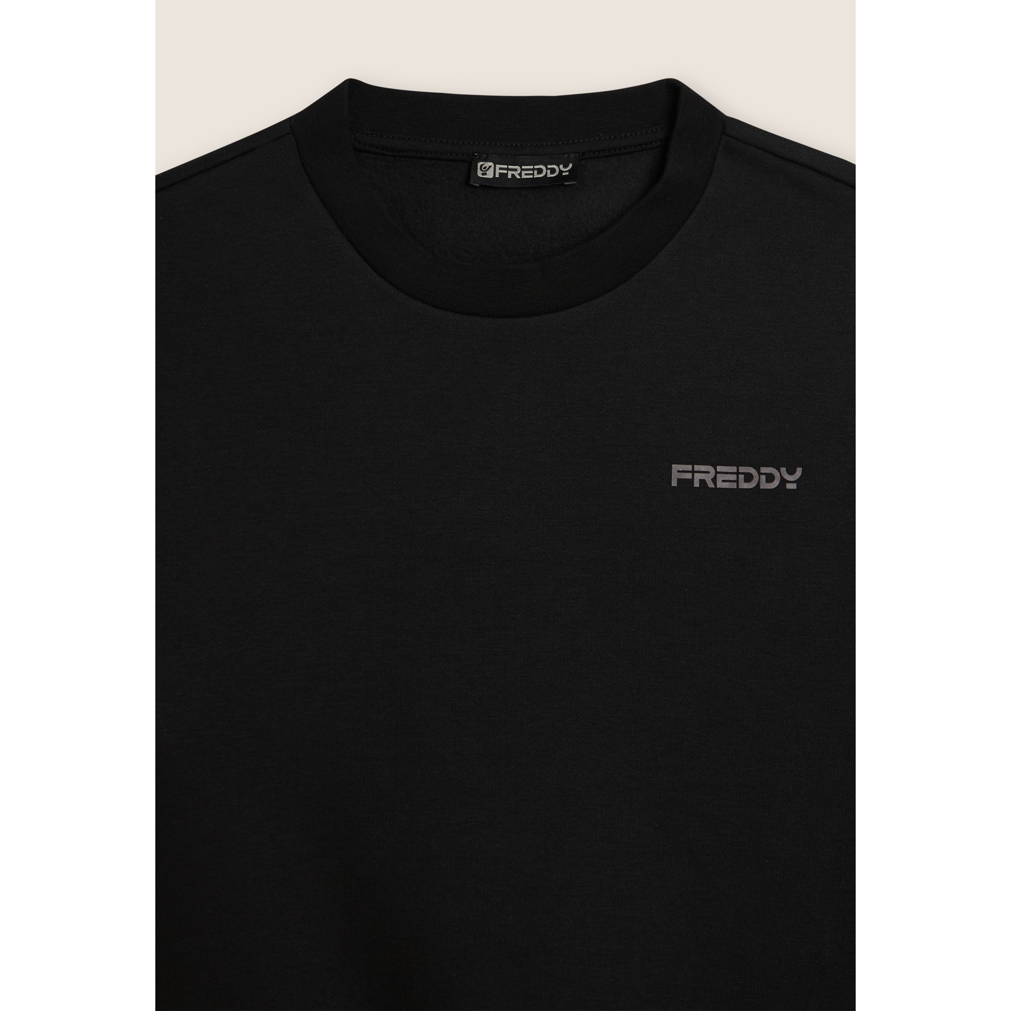 Tuta uomo felpa garzata con girocollo e fondo a costine