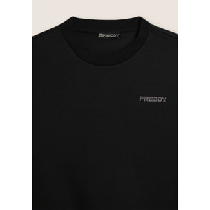 Tuta uomo felpa garzata con girocollo e fondo a costine