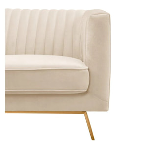 Canapé 3 places en velours beige - Gatsby