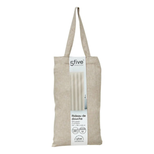 Rideau de douche L180cm beige effet lin