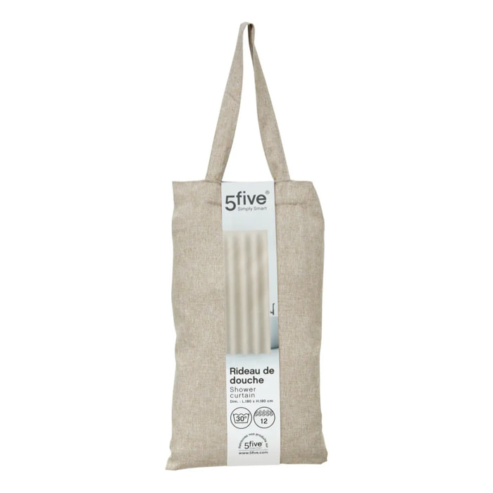 Rideau de douche L180cm beige effet lin