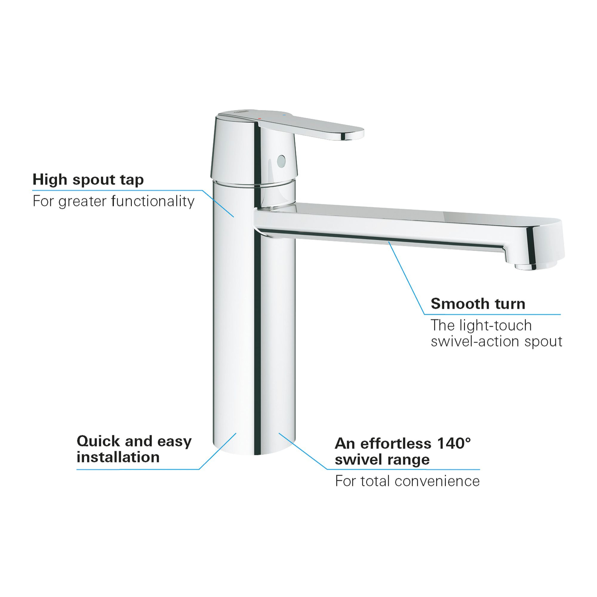 GROHE Get Mitigeur monocommande Evier Chromé 30196000