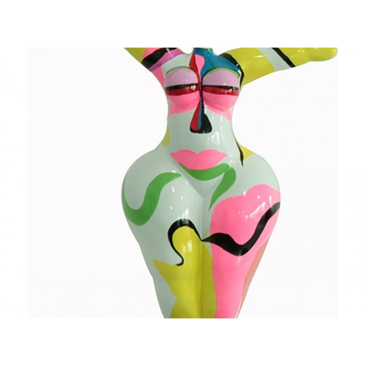 Statuette femme multicolore flashy H34cm - PINK DONNA