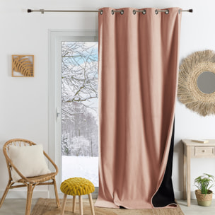 Rideau thermique phonique et semi occultant KONFOR - Rose