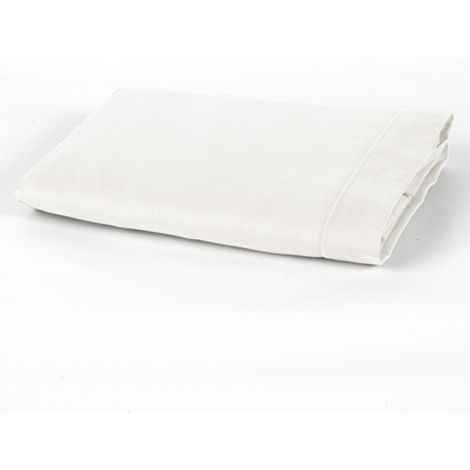 Drap plat uni mélange coton et bambou - blanc