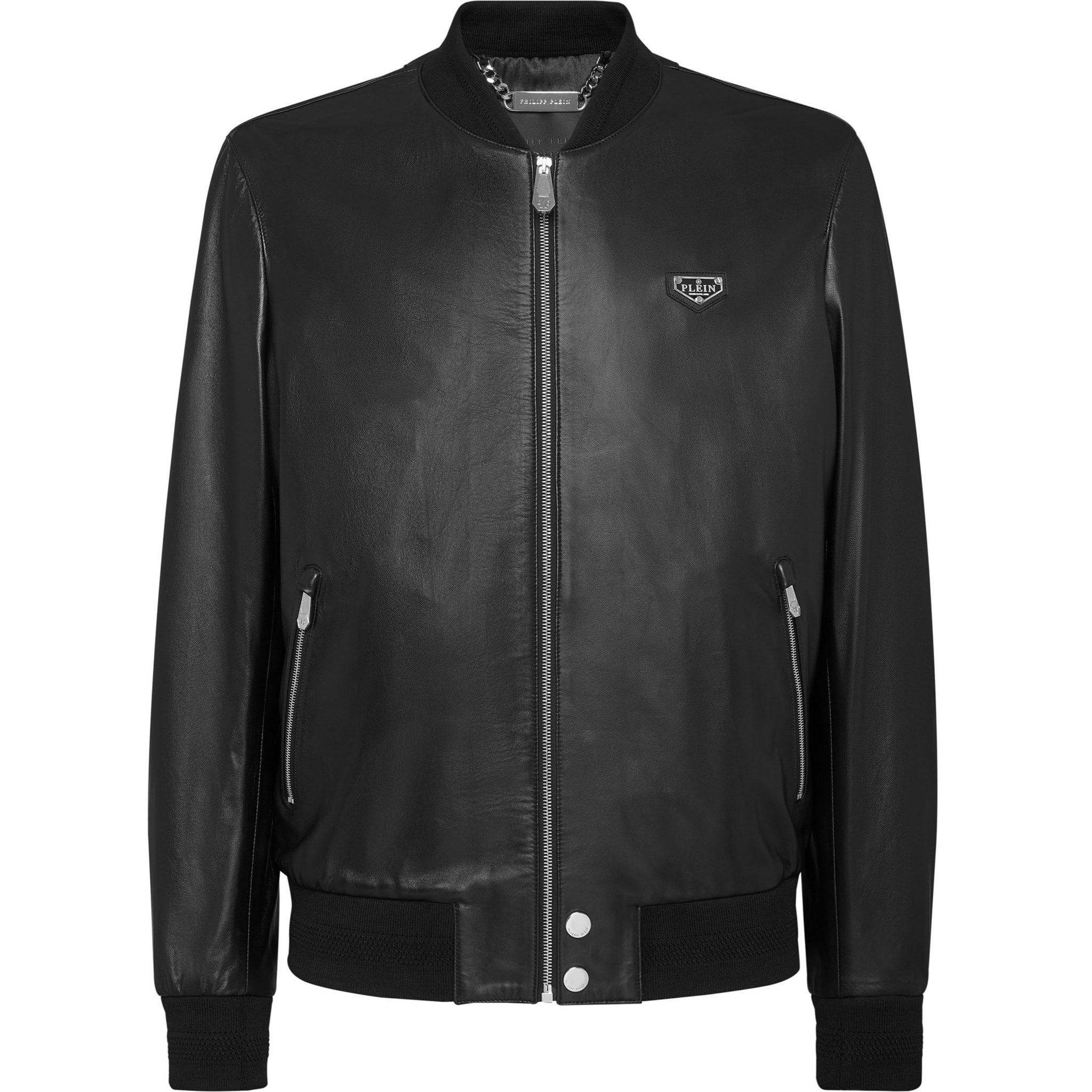 PHILIPP PLEIN Leather Bomber ICONIC PLEIN