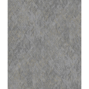 Papier peint effet peau serpent gris anthracite doré