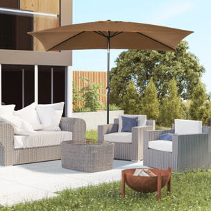 Sombrilla de Terraza Exterior 198x294 cm Parasol de Terraza Exterior con Ángulo Ajustable Mástil de Aluminio y Anti-UV Sombrilla para Jardín Patio Café