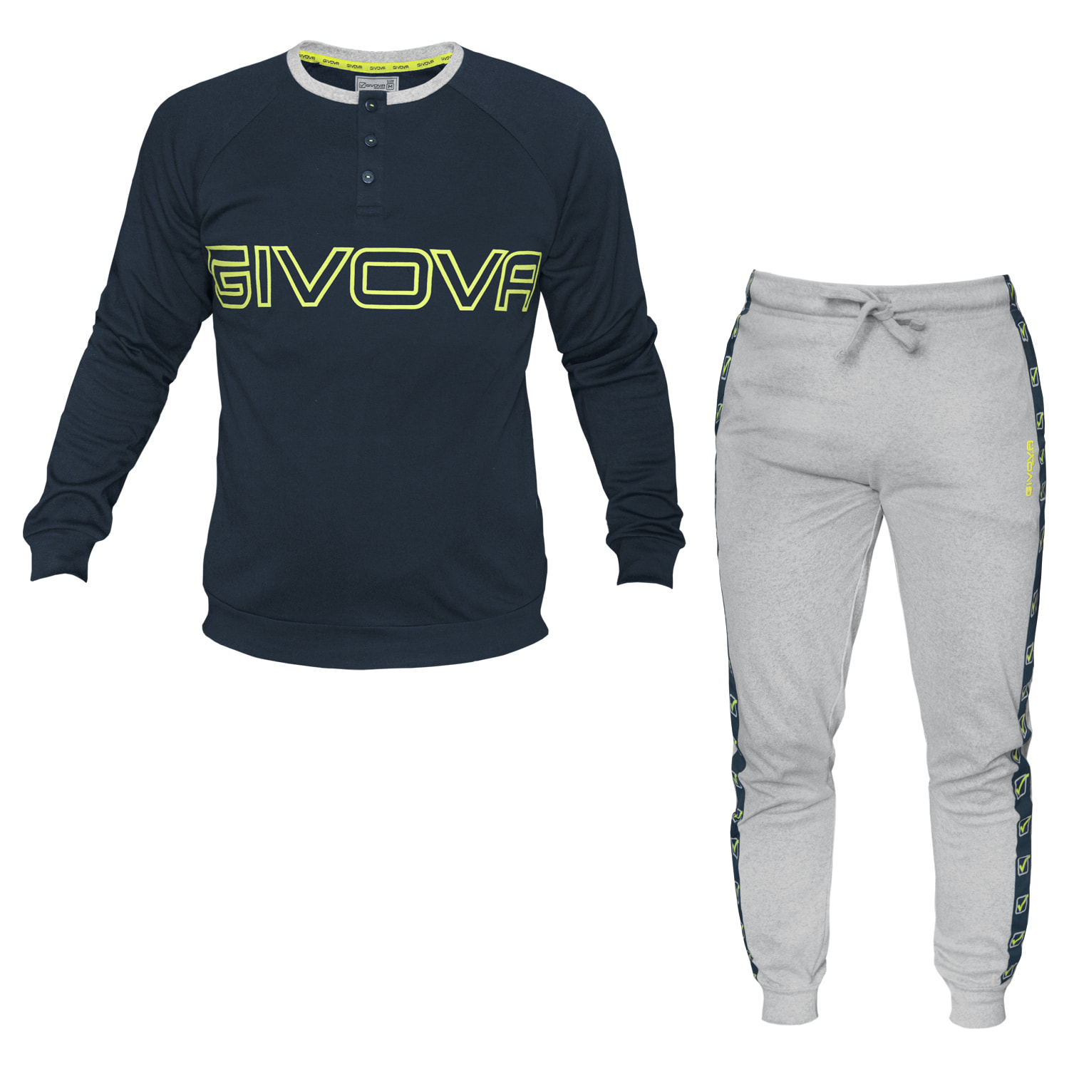 Pigiama Lungo Uomo GIVOVA Caldo Cotone Interlock