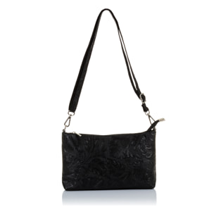 Martia Bolso bandolera Mujer.Piel auténtica Gamuza Grabado Arabesco