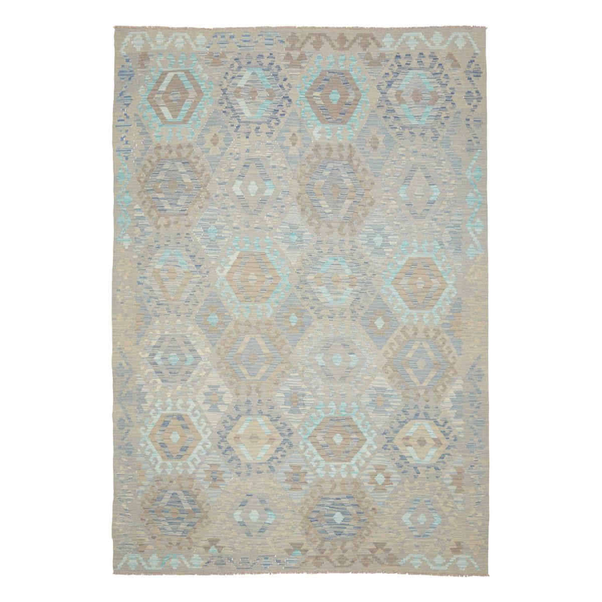 Tapis kilim, motif géométrique, tissé plat artisanal, KEPU