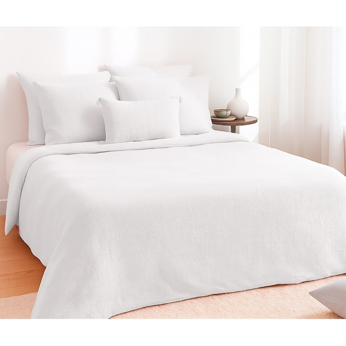 Parure housse de couette gaze de coton blanc