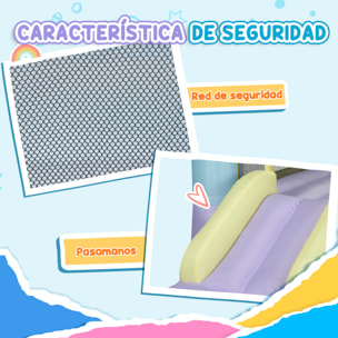 Castillo Hinchable con Soplador Castillo Inflable para Niños de 3-8 Años con Tobogán Área de Salto y Bolsa de Transporte para Interior y Exterior Multicolor