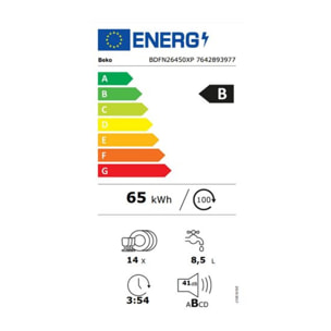 Lave vaisselle 60 cm BEKO BDFN26450XP powerIntense