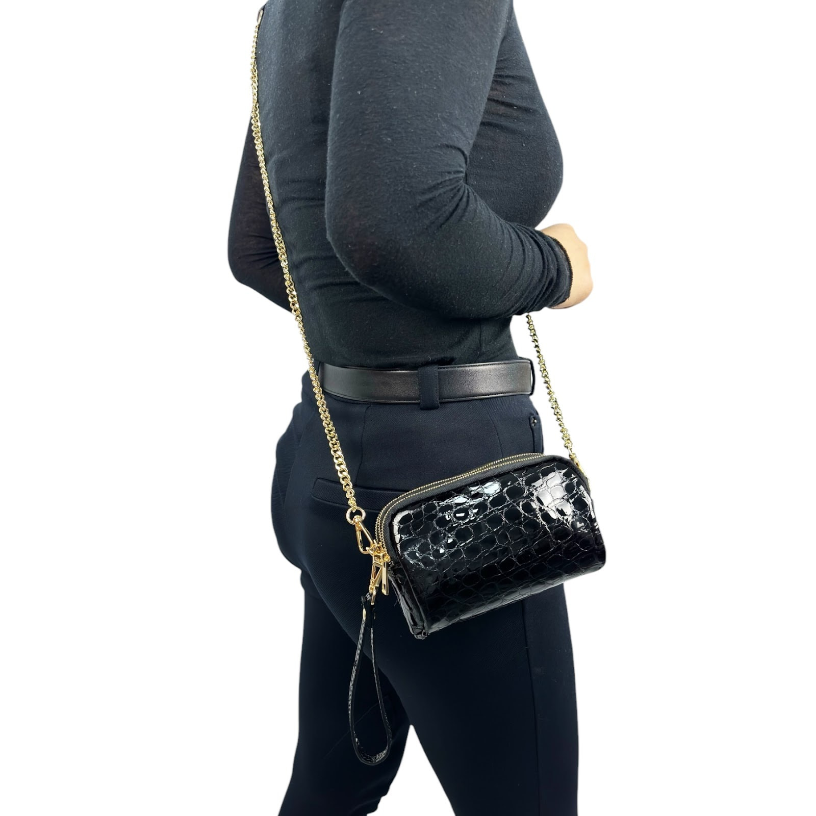 Pochette Cheval Firenze Saint Moritz Goffrata Nero