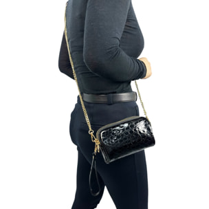 Pochette Cheval Firenze Saint Moritz Goffrata Nero