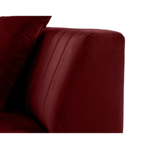 Nova - module d'assise d'angle réversible - en velours - Rouge